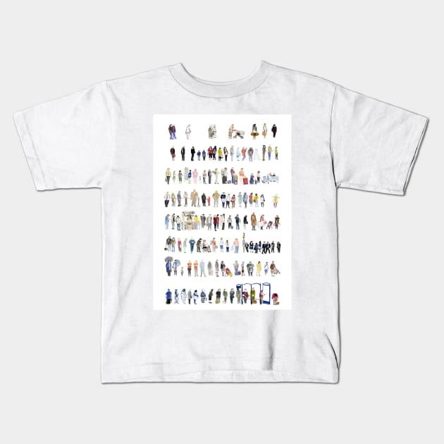 Major Queuing Kids T-Shirt by crumpetsandcrabsticks